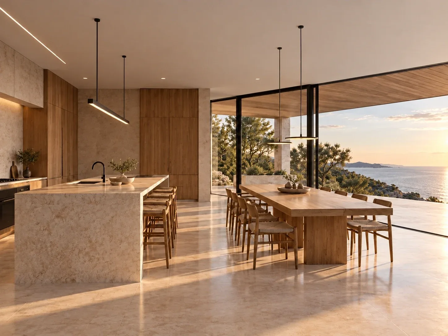 Kitchen & dining — Casa Orizzonte conceptual study