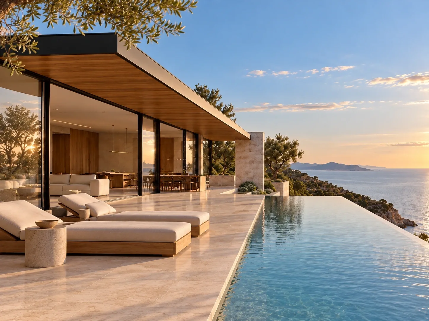 Pool terrace — Casa Orizzonte conceptual study