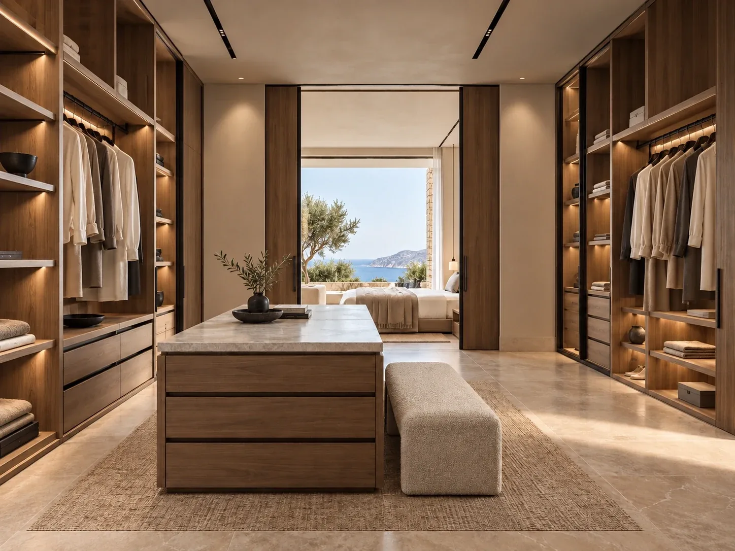 Walk-in dressing room — Casa Orizzonte conceptual study